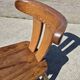 Brutalist set solid oak round dining table 4 chairs Depuydt Belgium