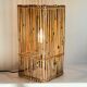 Vintage cube wood willow lamp