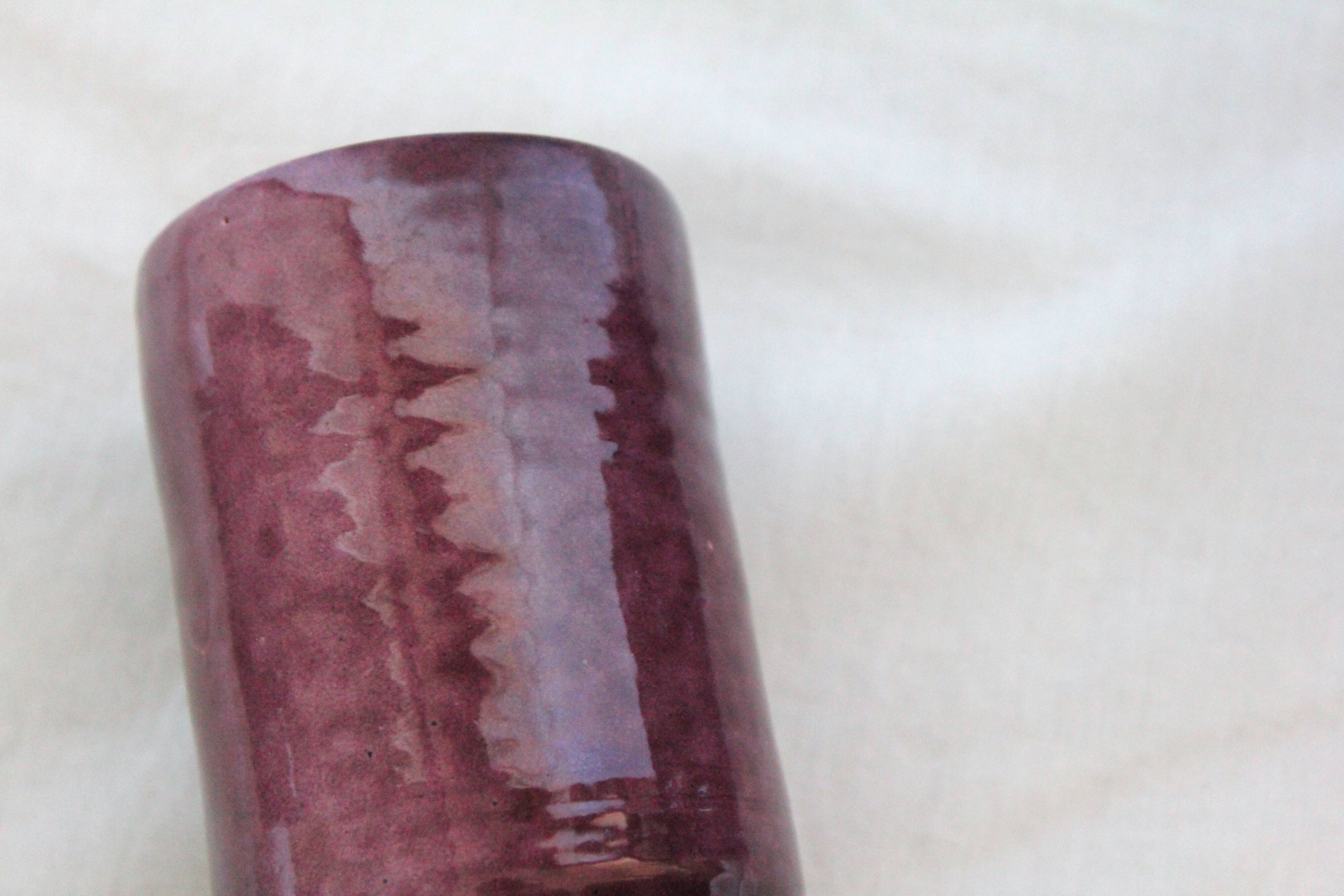 Purple ceramic pitcher and glasses set