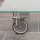 Wheeled glass coffee table