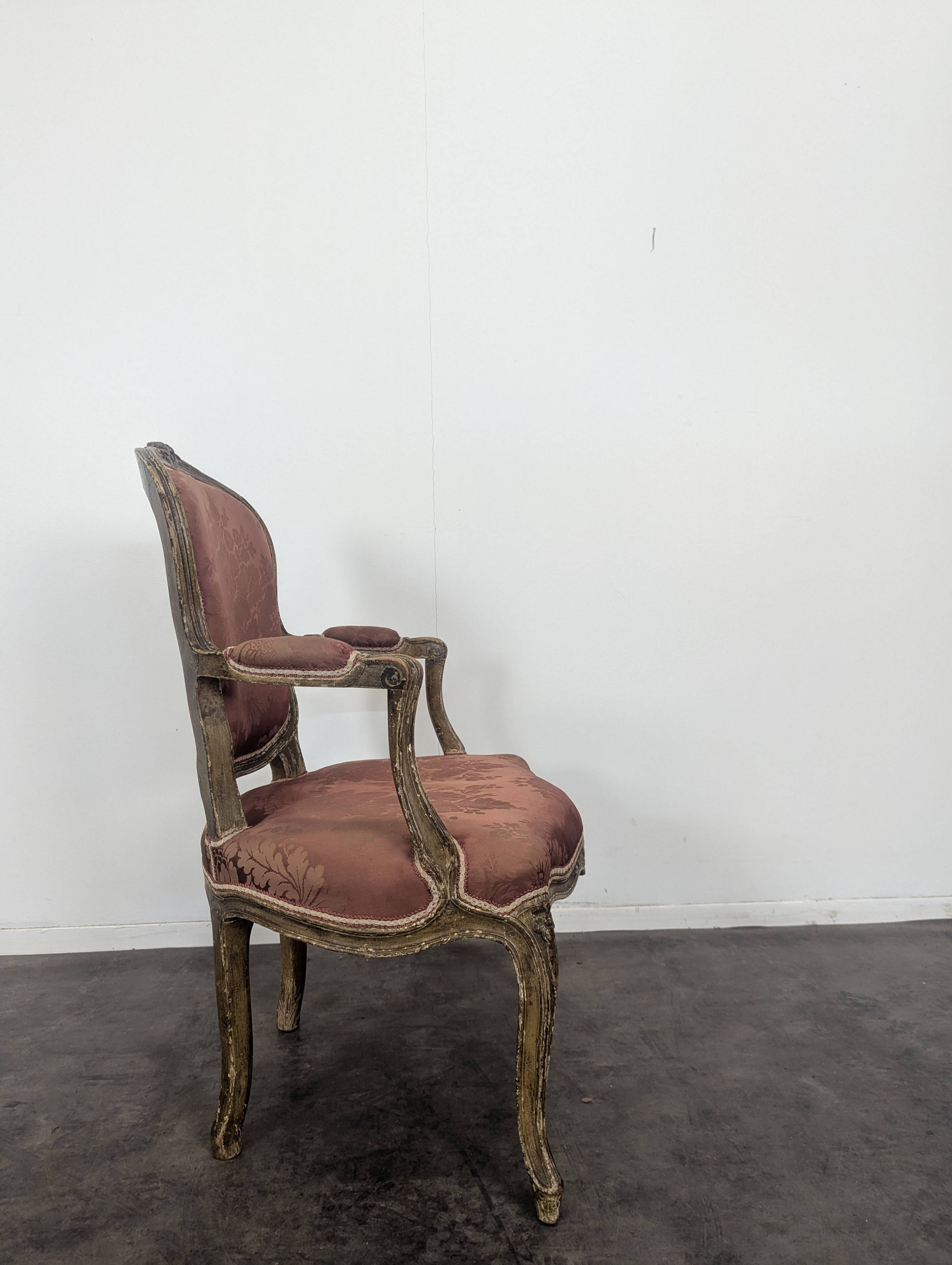 Paire de fauteuil d'époque Louis XV réchampis