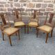 4 Art Deco walnut cane chairs 1930 French floral pattern