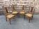 4 Art Deco walnut cane chairs 1930 French floral pattern