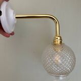 Vintage glass globe angled wall light