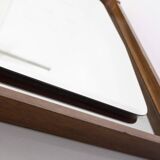VINTAGE 1960S WALL MIRROR IN WOOD AND SMOKED GLASS, ITALIAN DESIGN