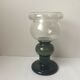 Vase ball on foot in smoked glass 70s