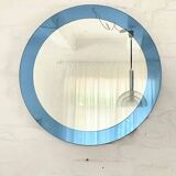 Blue glass wall mirror, Italian, circa 1960s-1970s.