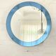 Blue glass wall mirror, Italian, circa 1960s-1970s.