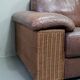 Italian Rattan and Leather Sofa, 1970s