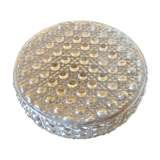 Round vintage wall lamp in transparent molded glass