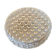 Round vintage wall lamp in transparent molded glass