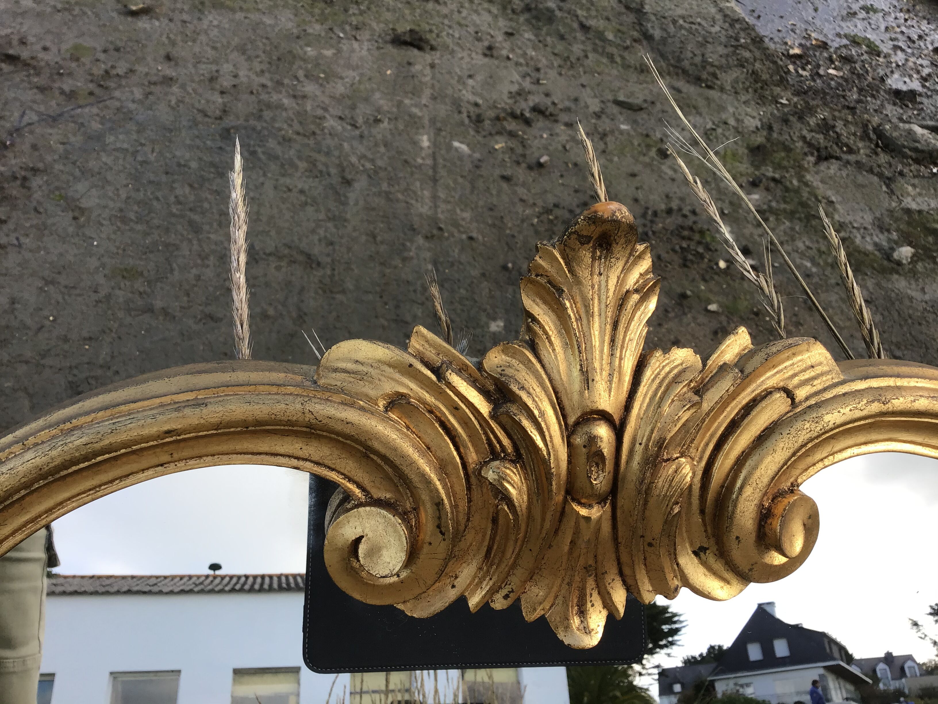 Large golden mirror baroque style 76x60cm