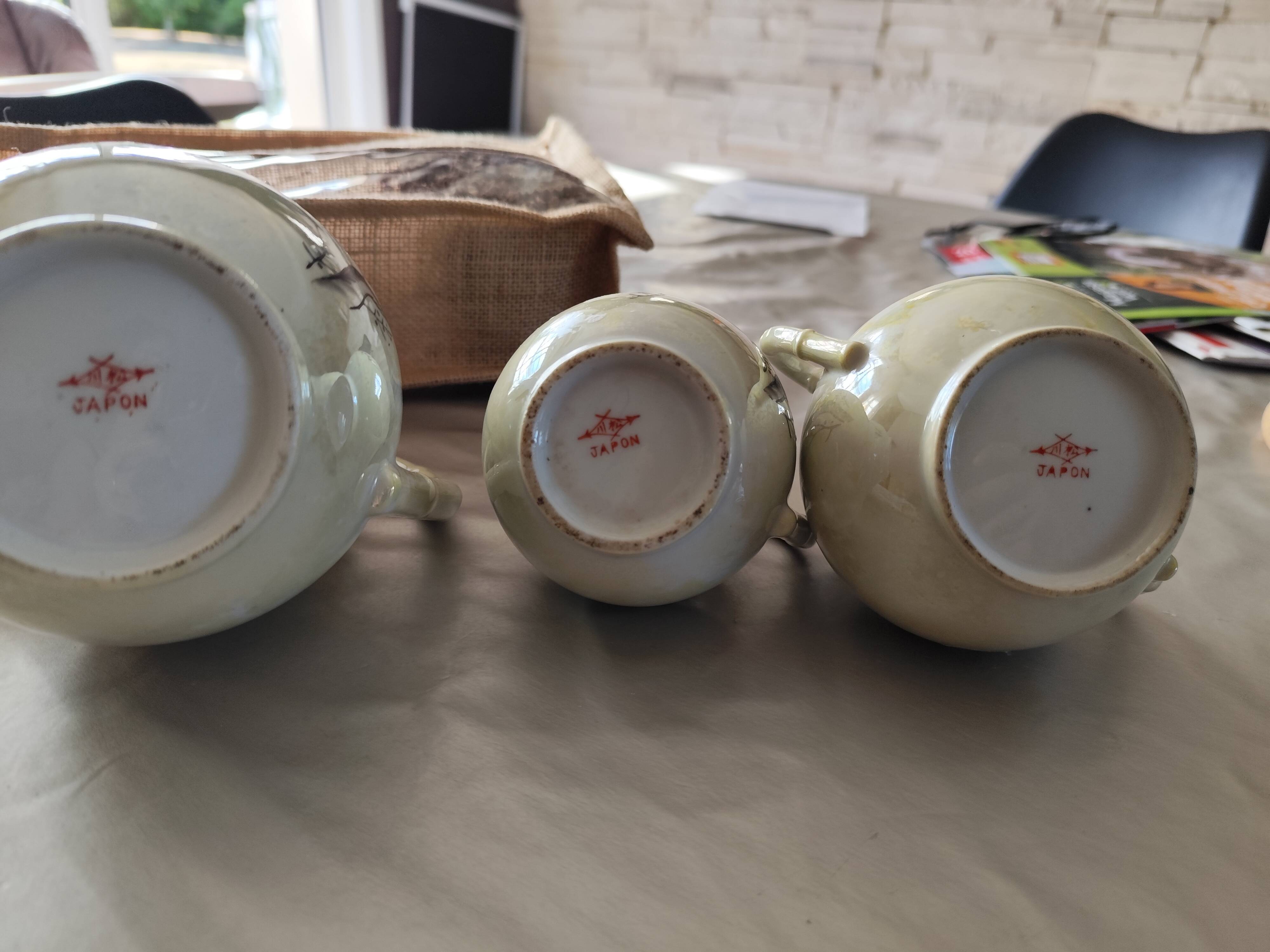 Vintage fine porcelain café/tea service from Japan - Bird decoration
