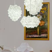 Japanese Style Hand-folded White Paper Pendant Lighting "Amaea"