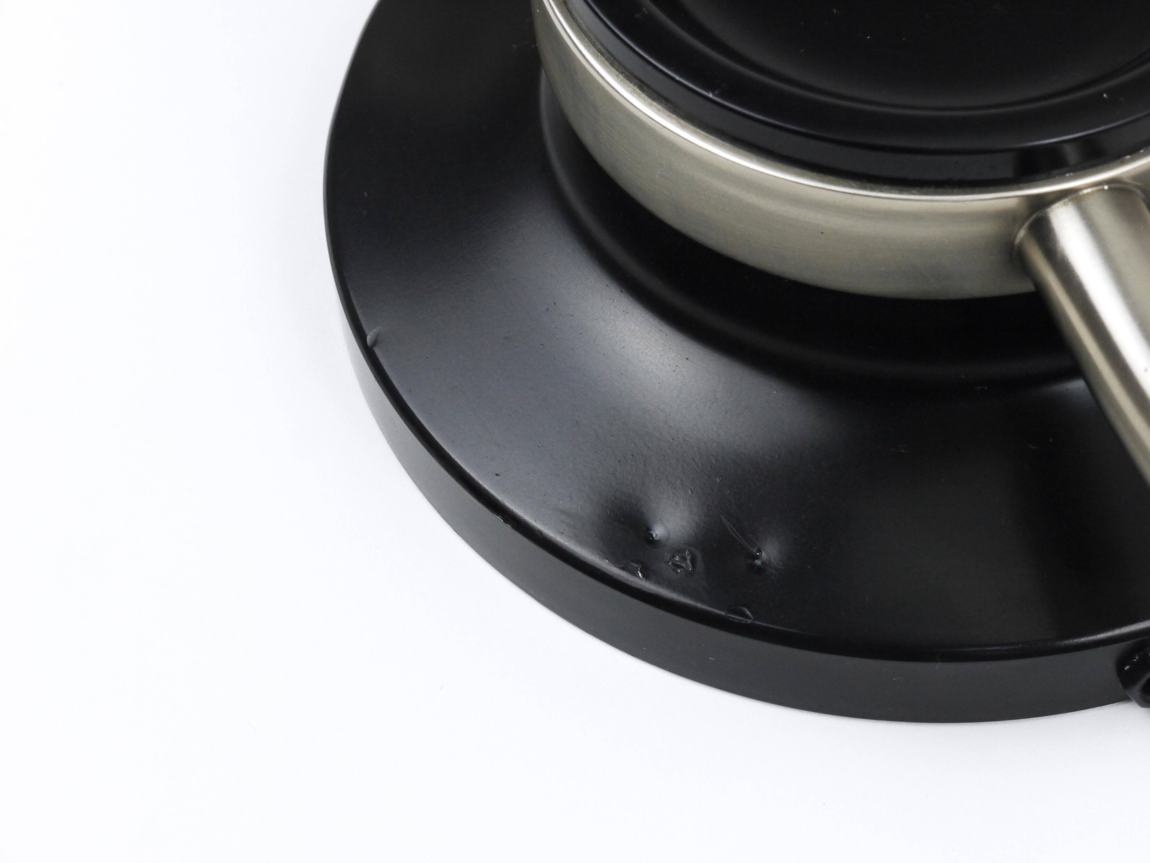 Oscar Torlasco black and nickel swivel desk lamp, Lumi Milano, Italy, 1960s.