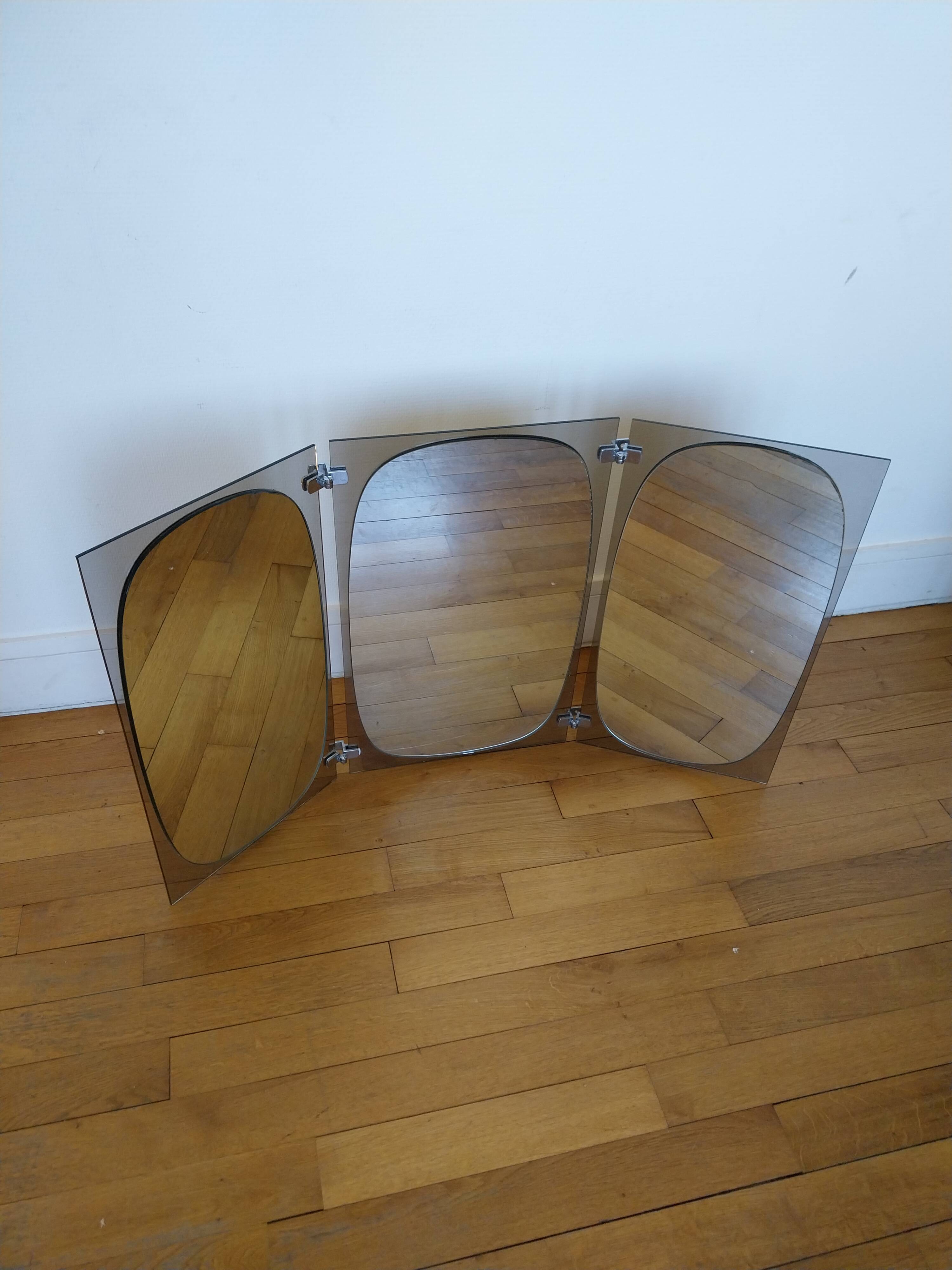 Vintage Fontana Arte triptych mirror