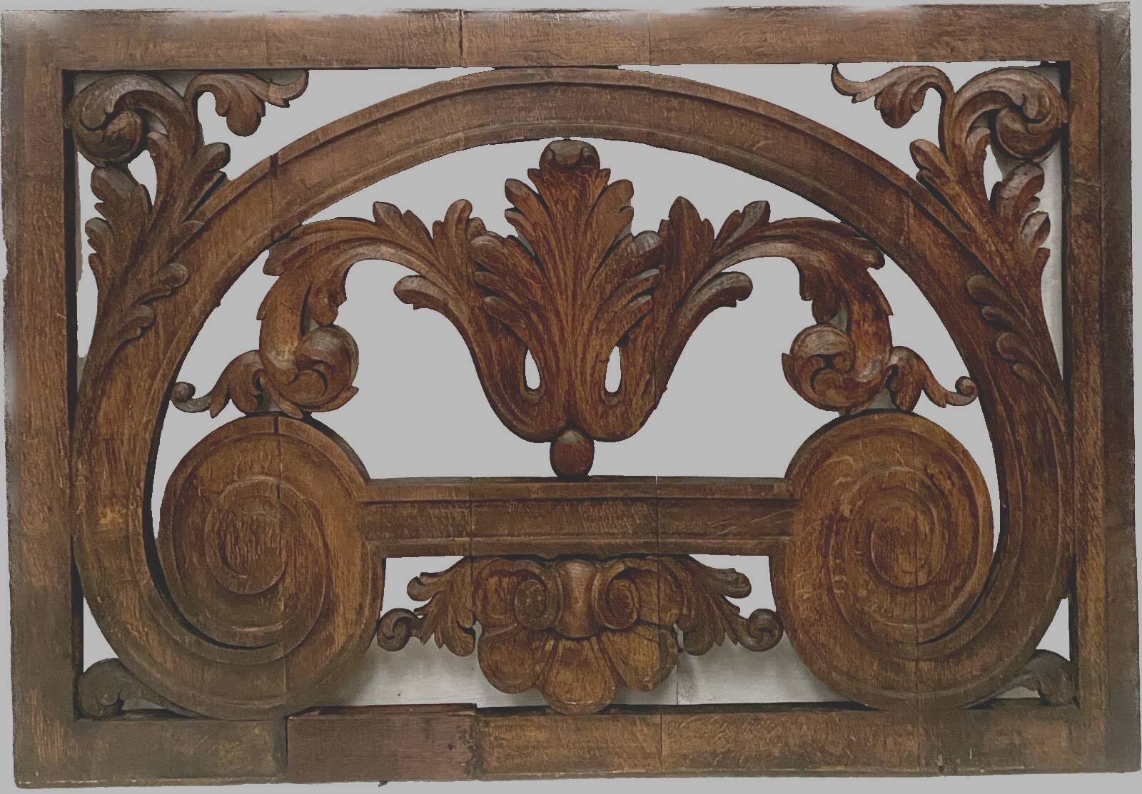 Decorative panel in carved oak wood 19th century