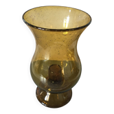 Photophore en verre soufflé bullé ambré Biot