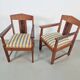 Art Deco Haagse School Armchairs in Oak and Ebony, 1920s, Set of 2