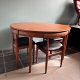 Hans Olsen Roundette teak dining table set, Denmark