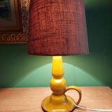 Vintage ceramic lamp with lampshade, var pottery