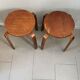 Pair of Artek stools model E60 (rare version with 4 legs), Alvar Aalto