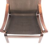 Scandinavian leather armchair, Norway, 1960