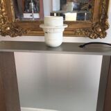 Lampe de table, bois exotique & alu brossé, design by natuzzi italy c1990