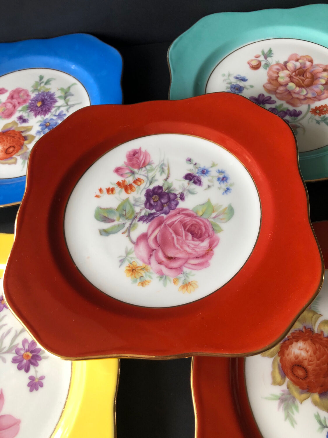 5 antique cookie plates or dessert