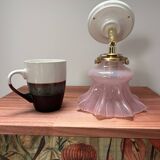 Vintage ceramic and glass tilting wall light