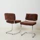Pair of chrome and velvet chairs, Roche Bobois, 1970s