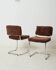 Pair of chrome and velvet chairs, Roche Bobois, 1970s