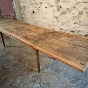19th Century French Farmhouse Table in Chestnut Wood, Extendable to 365cm, Rustic Dining or Work Table