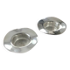 Paire de bougeoirs ronds en métal argenté design Danois