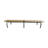 Vintage kindergarten bench wood and lacquered metal