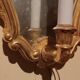 Vintage gold mirror sconces from the late 1950s.