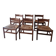 Mid Century French Rustic Teak & Rush Dining Chairs (x6)