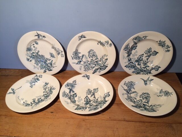 Suite of six plates Longwy