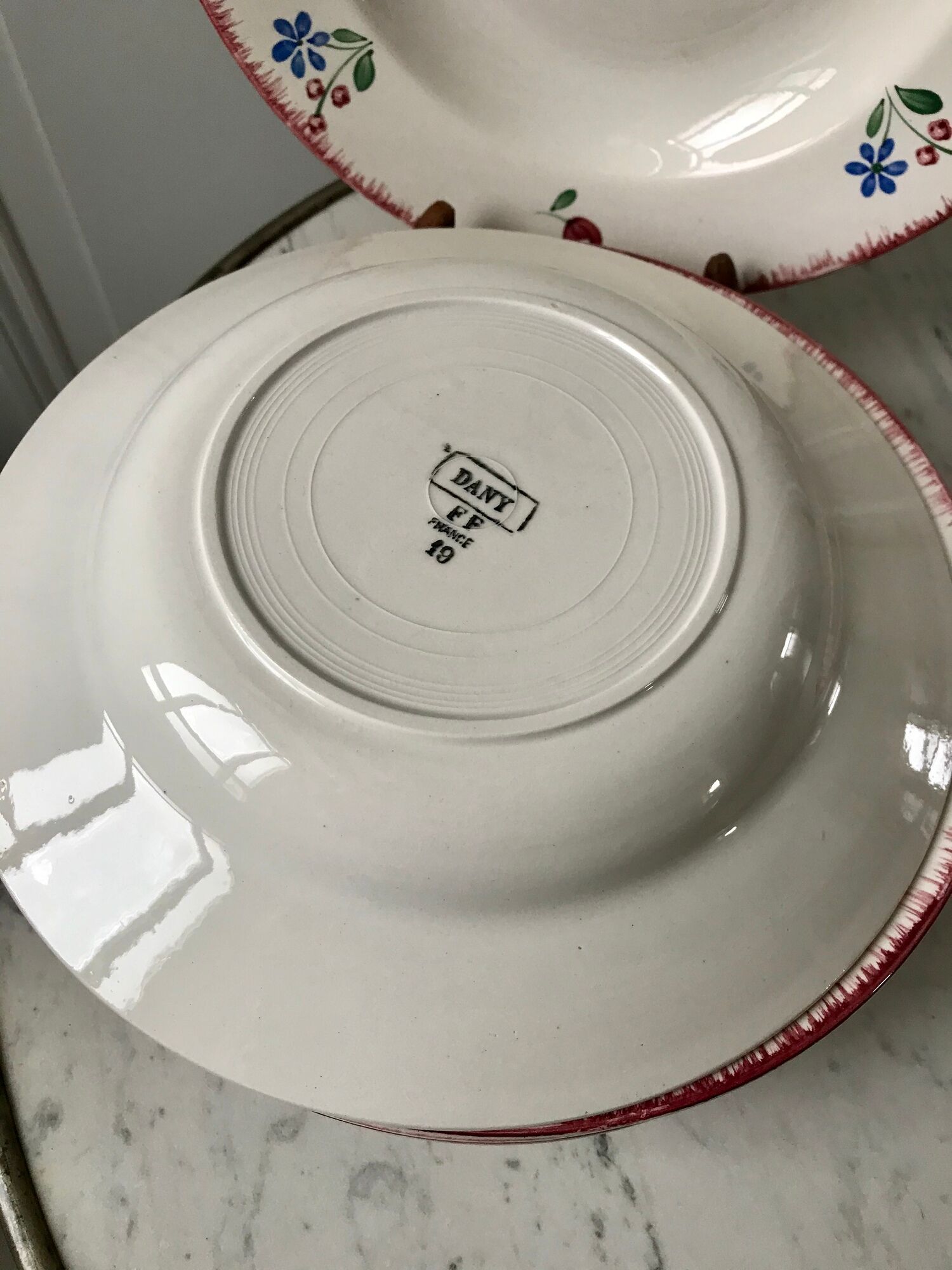 Lot of 6 hollow plates badonviller model "dany" years 30-40