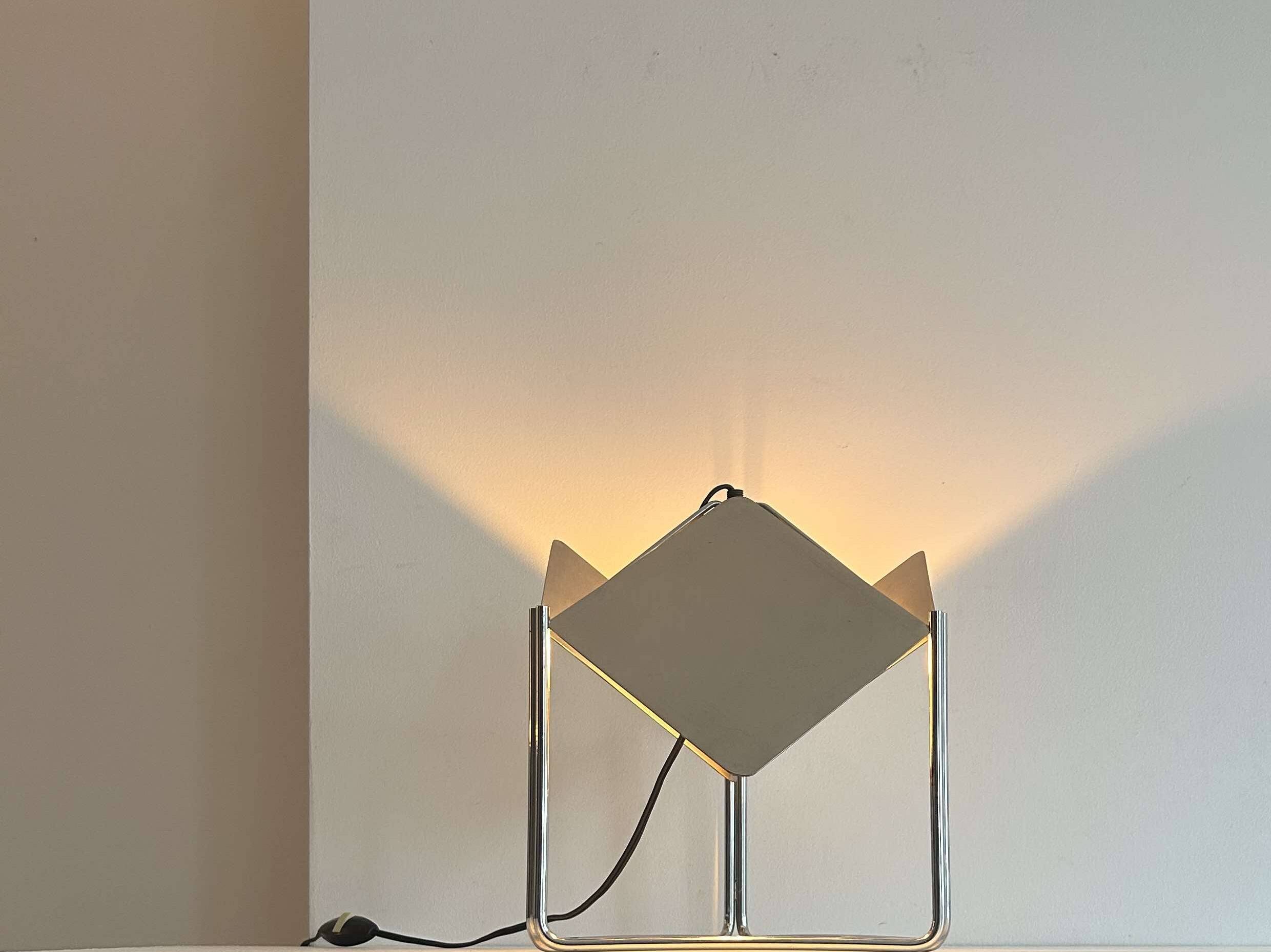 Vintage adjustable table lamp in chromed metal, France 1970