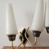 Paire d'appliques laiton et verre poli