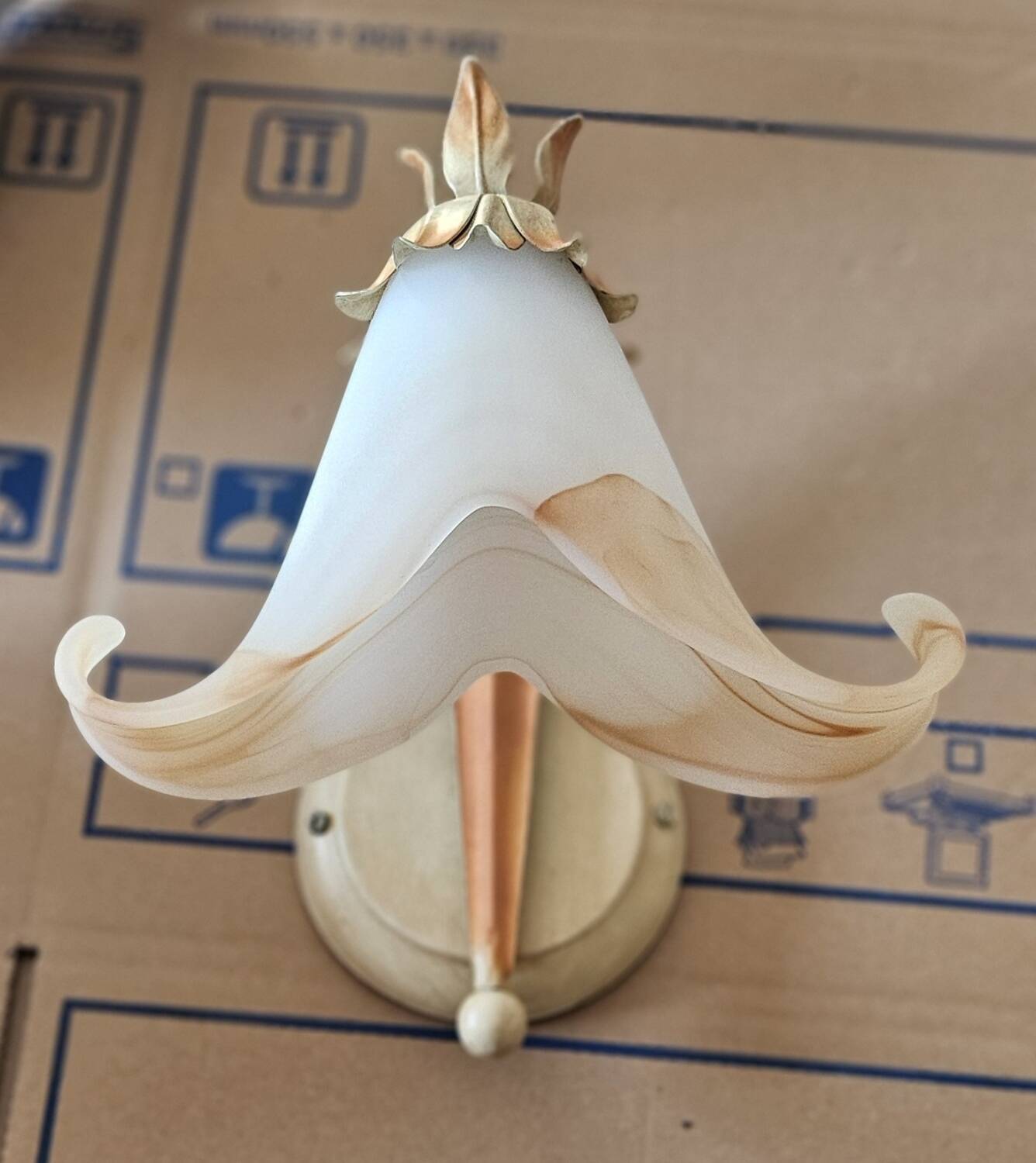 Pair of glass paste wall lights