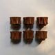Hand-carved olive wood egg cups, country decor