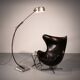 Iconic 1970s chrome arc floor lamp with adjustable swing arm, 1970 Italy