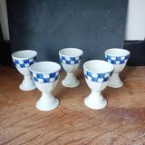 Set of 5 large earthenware egg coquetiers