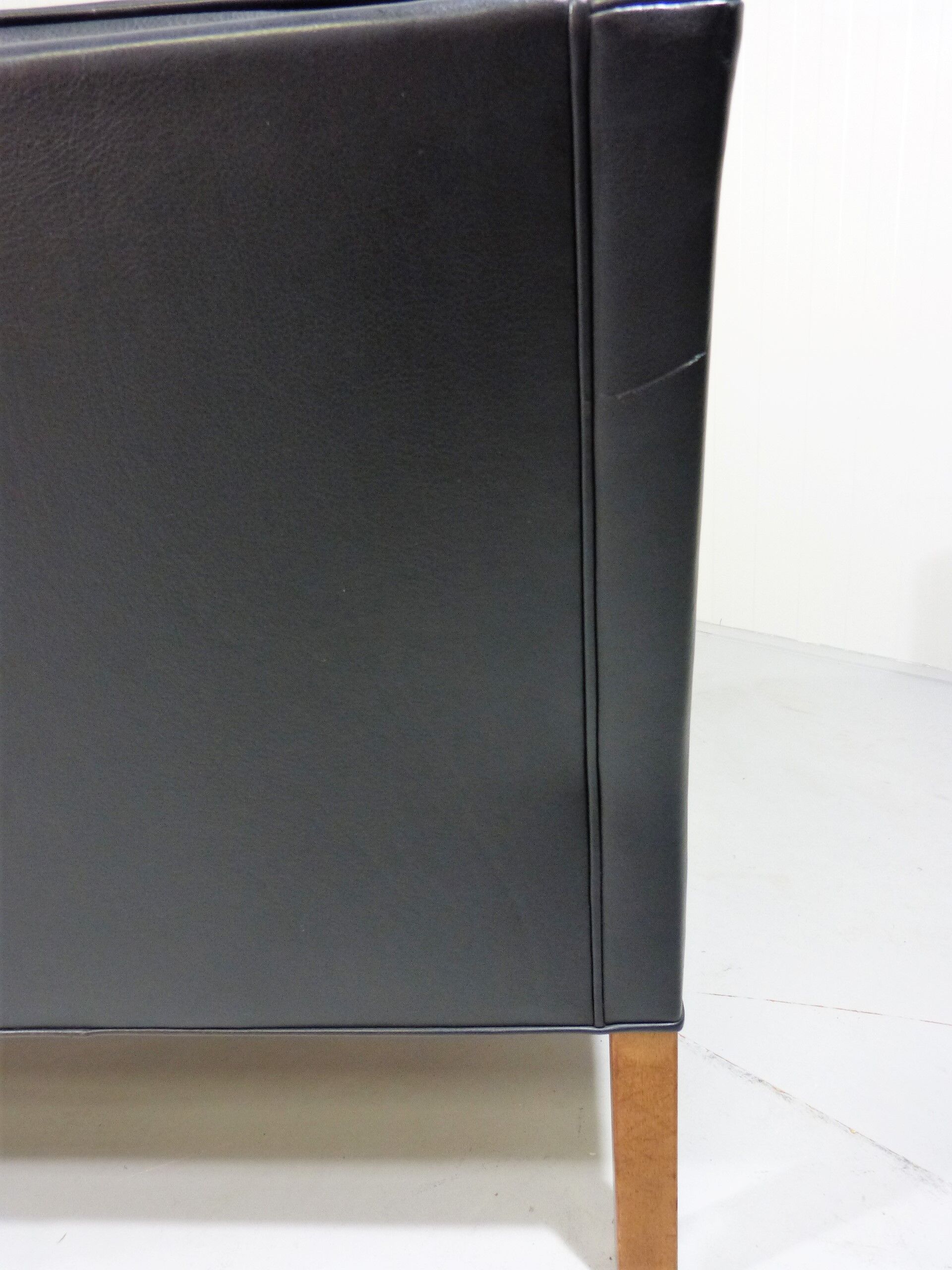 Black leather sofa by Børge Mogensen for Fredericia, Denmark