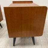 Pair of 1960s bedside tables compass feet