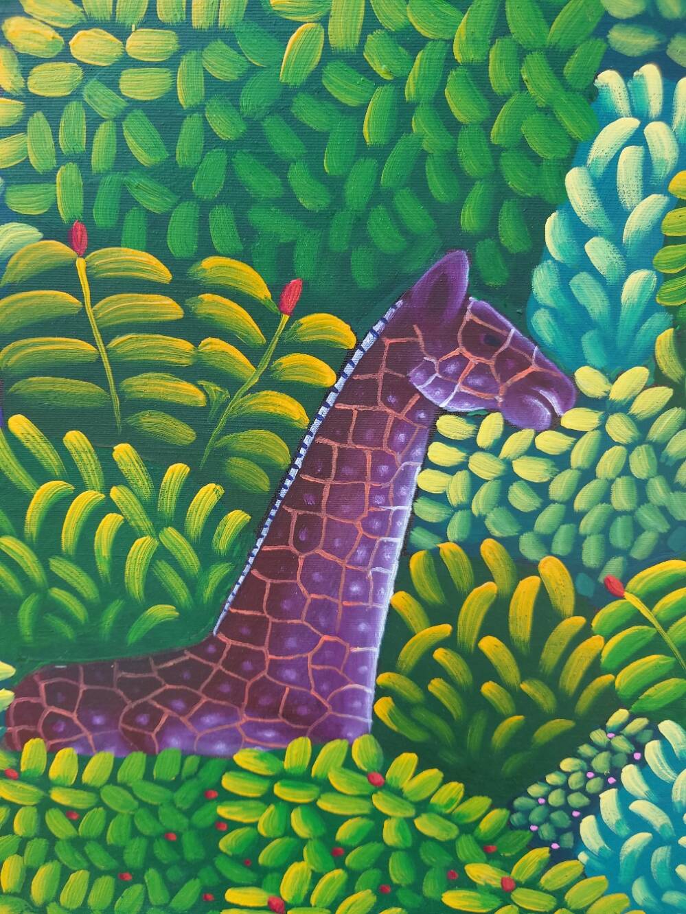 Huile sur toile la jungle signée Cayo Jean Marc  titre la jungle 1990 /2010