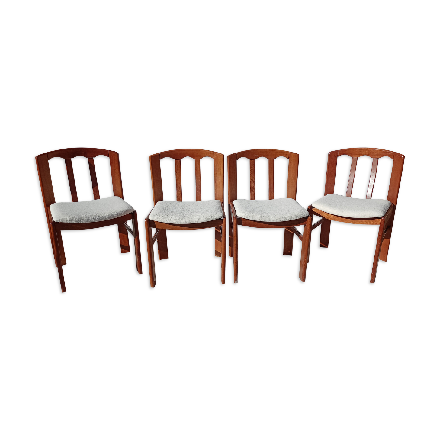 4 Chaises design Scandinave tissu bouclettes