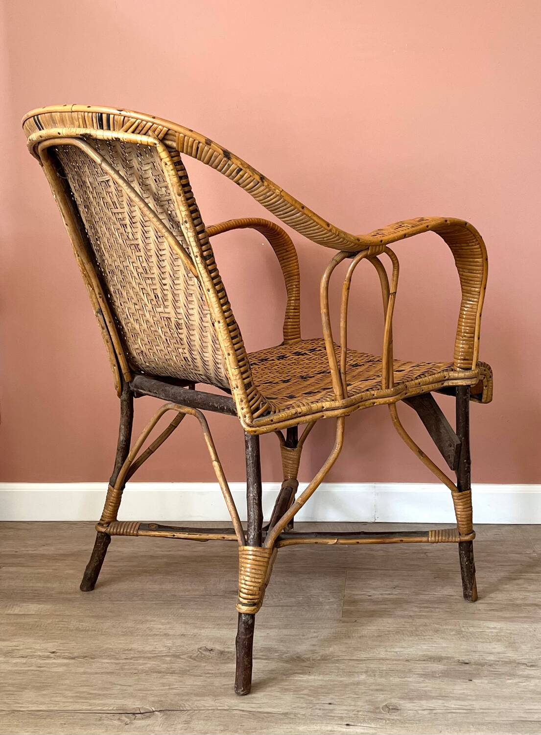 Vintage rattan armchair